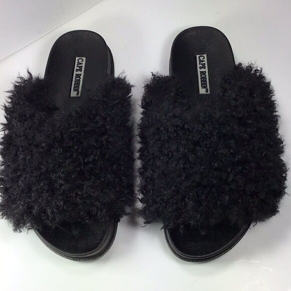 Cape Robbin Sherpa Slide Slipper Sandal Shearling Open Toe Slip On Furry Size 8 - Picture 2 of 5